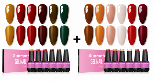 Two HENGYUAOLER 6-color gel polish sets with 12 colors
