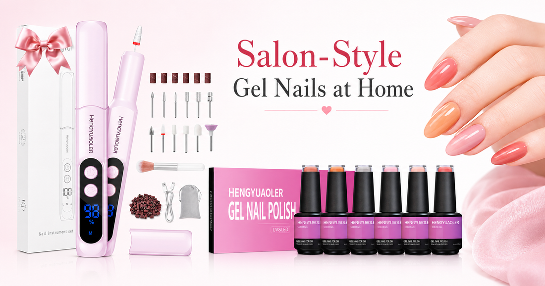 HENGYUAOLER cordless nail drill and gel polish starter kit