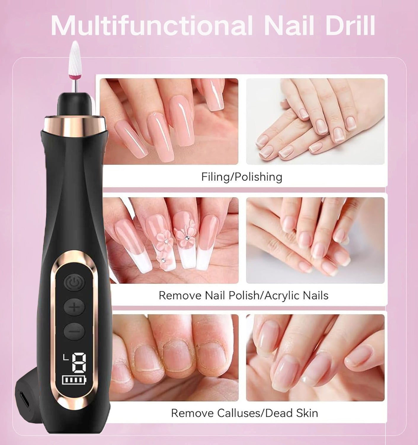 HENGYUAOLER 6th Gen Professional Cordless Nail Drill