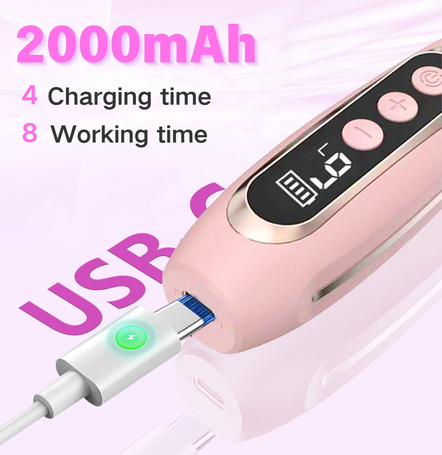 HENGYUAOLER S-Curve Cordless Nail Drill with Built-In LED Front-Light & Gel Polish Set - Shadowless Pearl White Hand & Foot Spa Gift Box with 15 Pro Bits