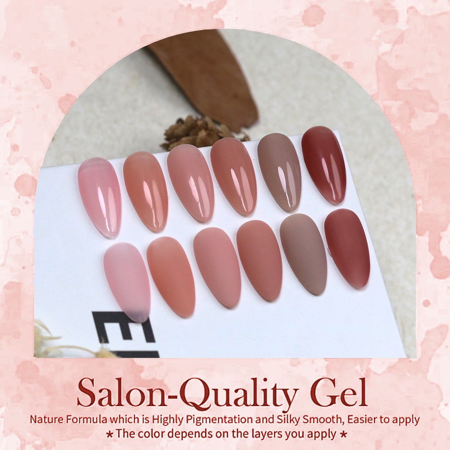 HENGYUAOLER Sheer Jelly Gel Nail Polish Set - 6 Colors Milky Nude & Translucent Pink Collection, Glass-Like Build-Up Soak Off UV/LED Gel Kit (8ml/0.27 fl.oz)