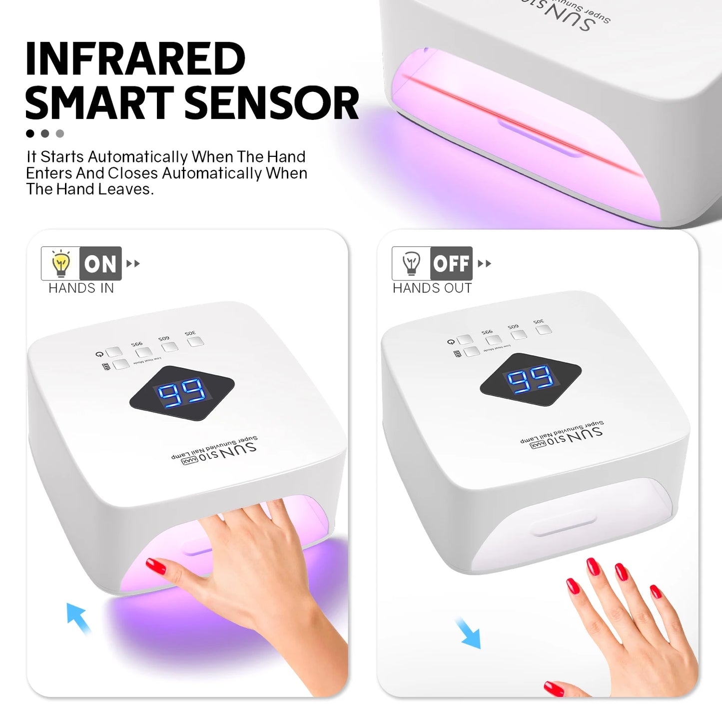 168W Cordless UV LED Nail Lamp | Salon-Quality Gel Curing at Home