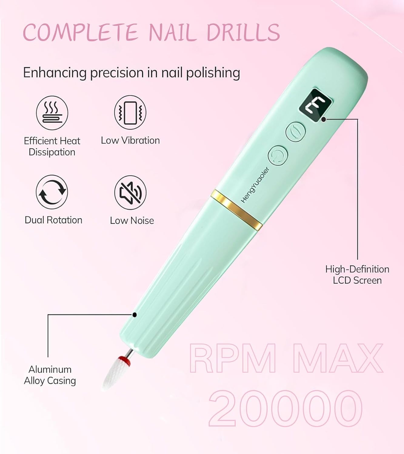 HENGYUAOLER Professional Cordless Nail Drill