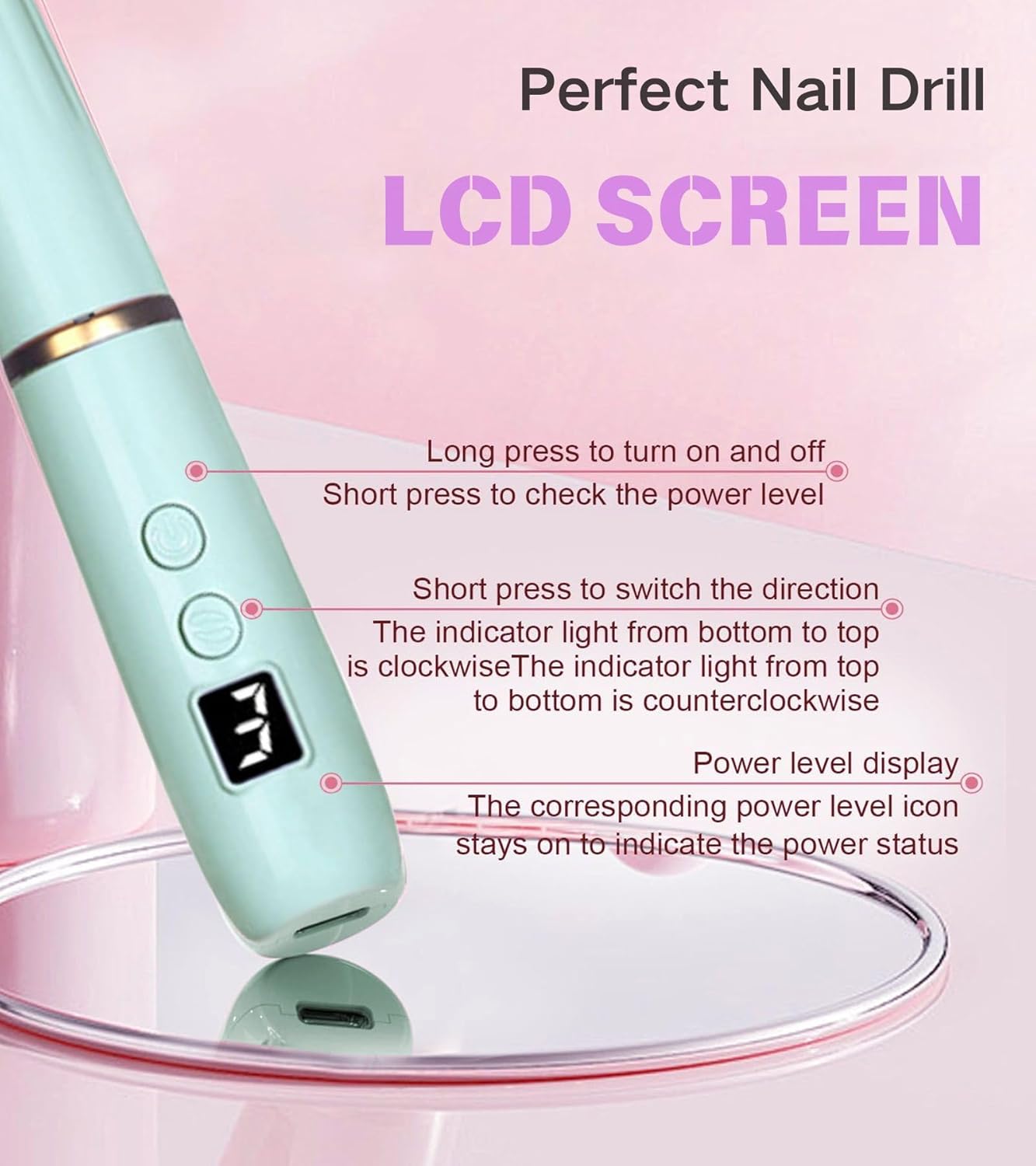 HENGYUAOLER Cordless Nail Drill & 6-Color Gel Polish Complete Set - All-In-One Luxury Gift Box with Bow, 12 Drill Bits, Bulk Sanding Bands, Pastel Nude Berry Shades (8ml)
