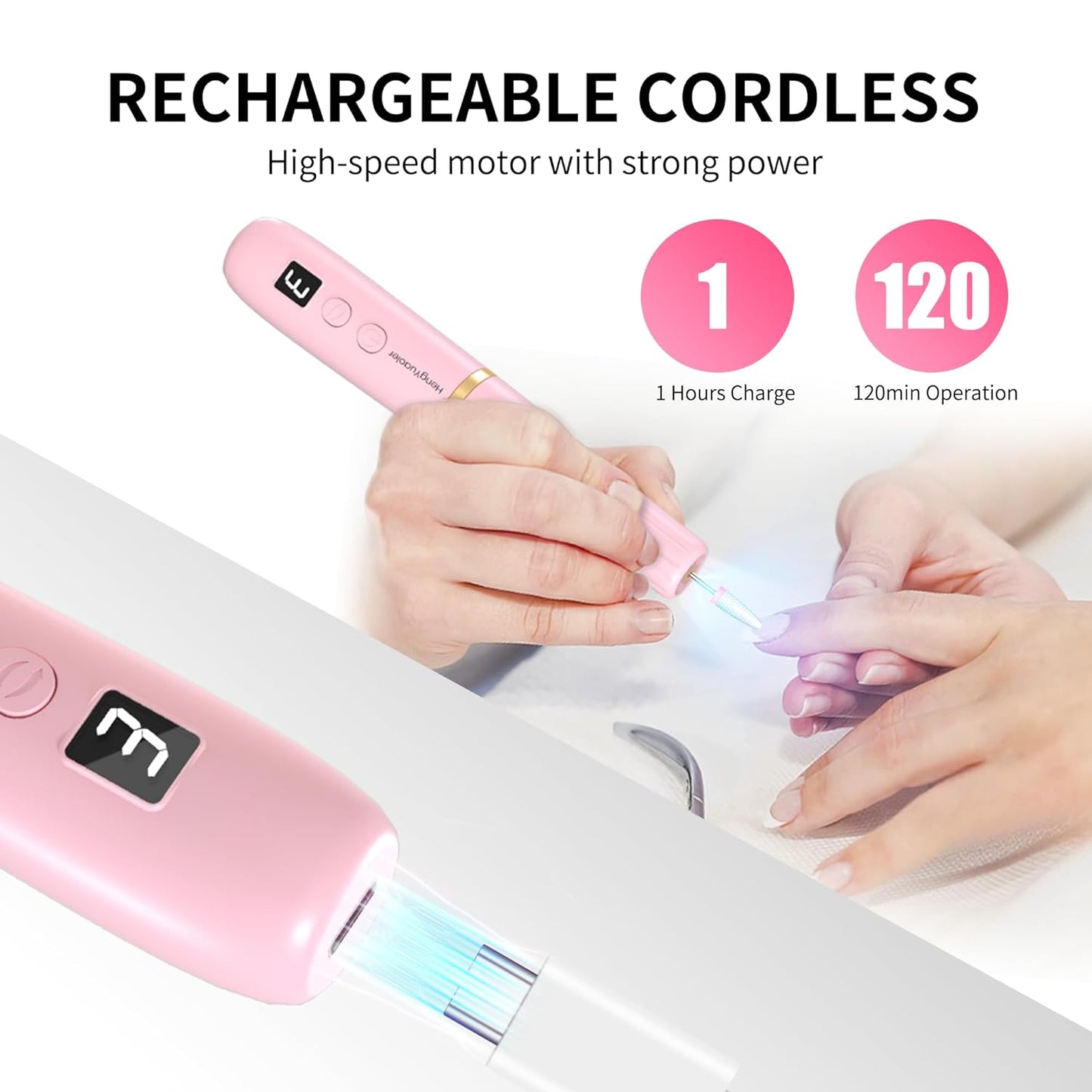 HENGYUAOLER Professional Cordless Nail Drill