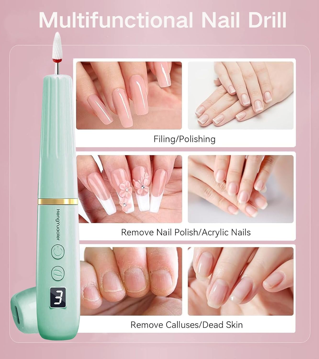 HENGYUAOLER Professional Cordless Nail Drill
