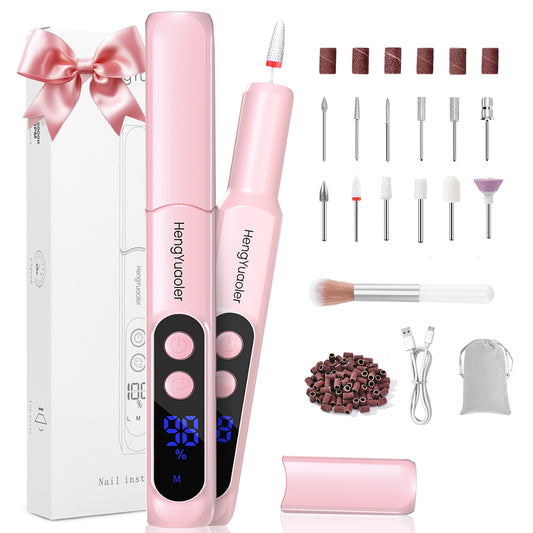 Cordless Electric Nail Drill Professional 3 Speeds Nail Drill Kit for Acrylic Gel Dip, USB Portable Rechargeable 20000 RPM Efile Manicure Pedicure Polishing Shape Tools