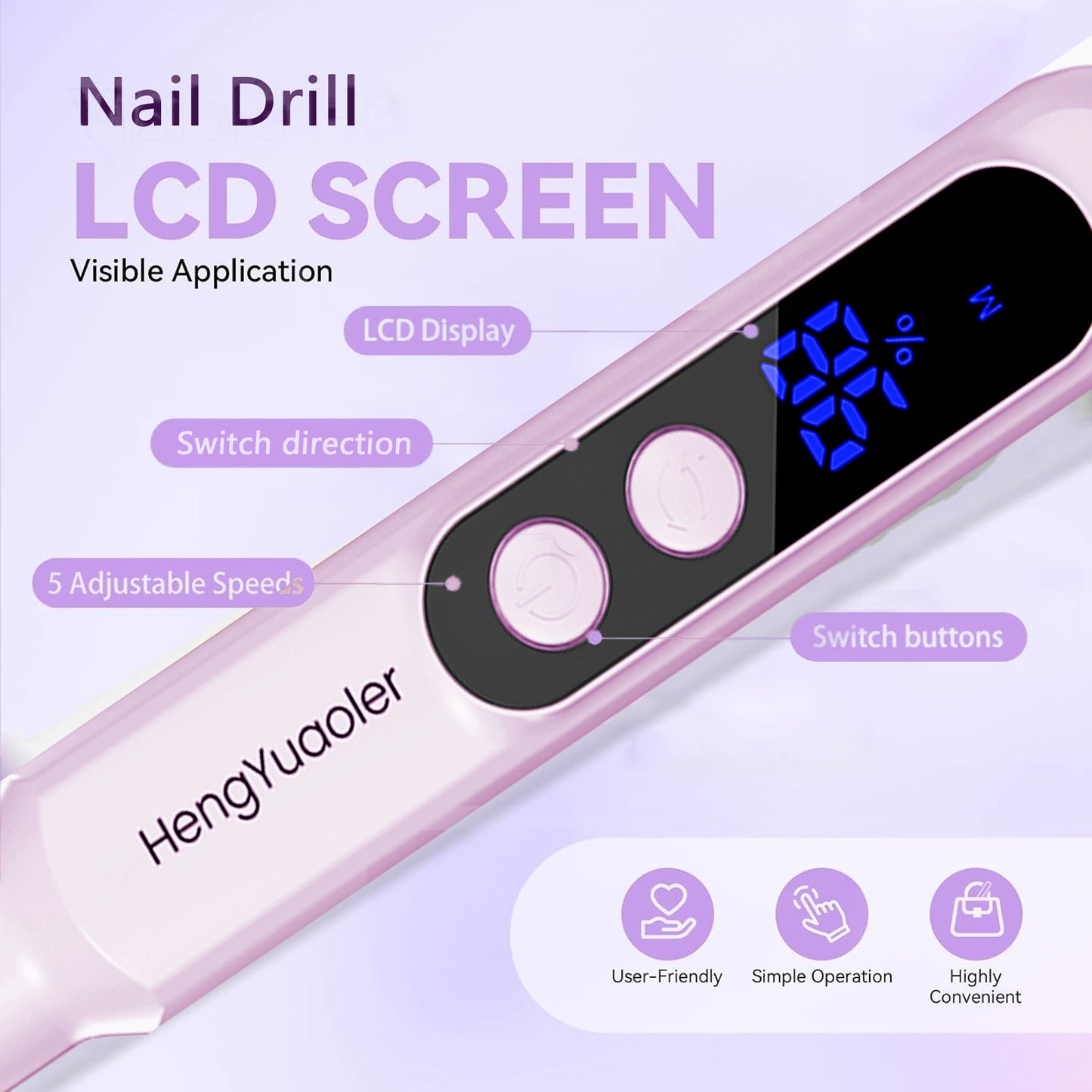 HENGYUAOLER Professional Cordless Nail Drill & 6-Color Gel Polish Starter Kit - All-In-One DIY Nail Art Gift Set with 12 Drill Bits, Dust Brush, Classic Nude Berry Gel Set (8ml)