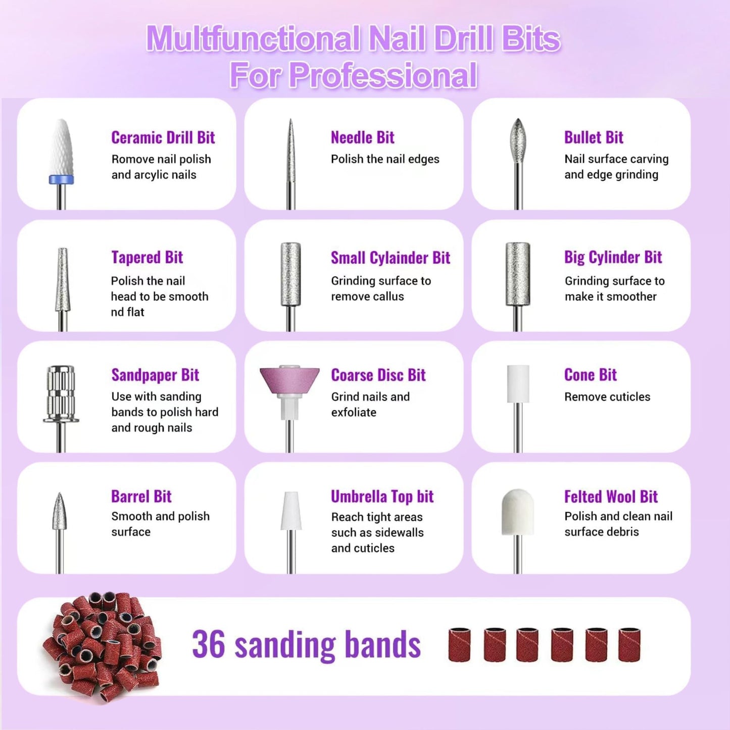 HENGYUAOLER Professional Cordless Nail Drill & 6-Color Gel Polish Starter Kit - All-In-One DIY Nail Art Gift Set with 12 Drill Bits, Dust Brush, Classic Nude Berry Gel Set (8ml)